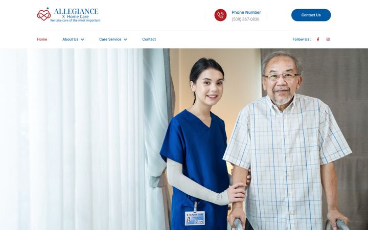 Screenshot ta' allegiancexhomecare.com