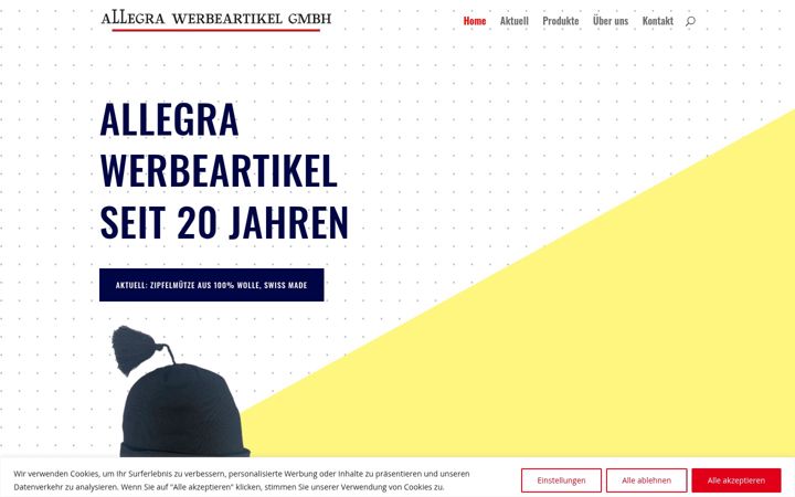 Екранна снимка на allegra-werbeartikel.ch