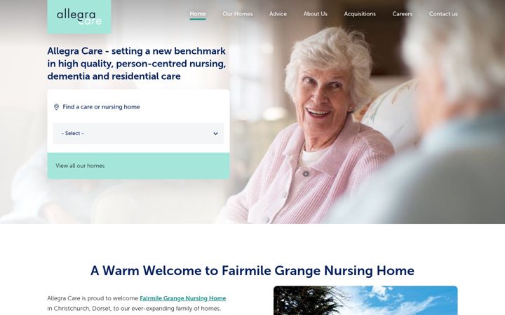 Screenshot of allegracare.co.uk