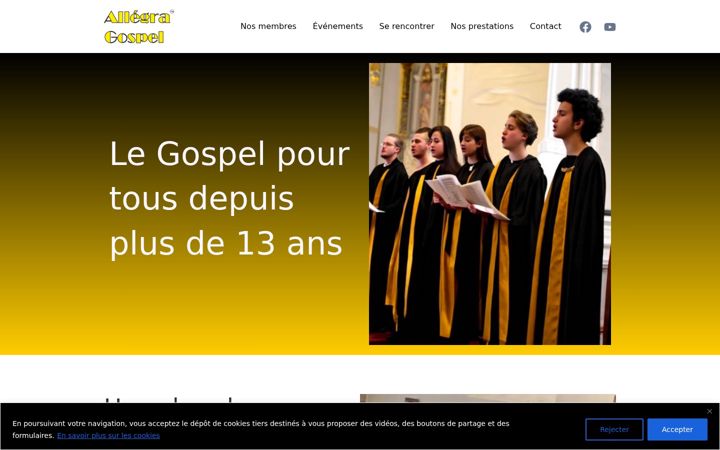 Screenshot stránky allegragospel.com