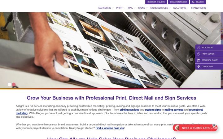 Screenshot von allegramarketingprint.com