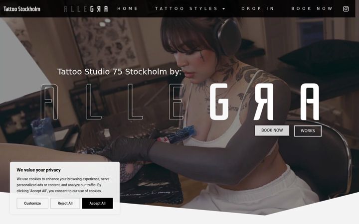 Screenshot stránky allegratattoo.com