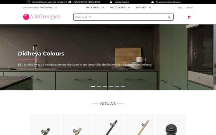 Screenshot of allegreepjes.nl