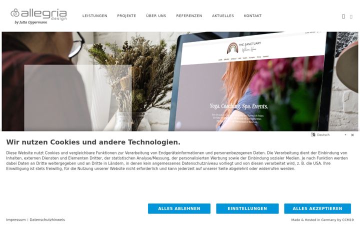 Screenshot stránky allegria-design.de
