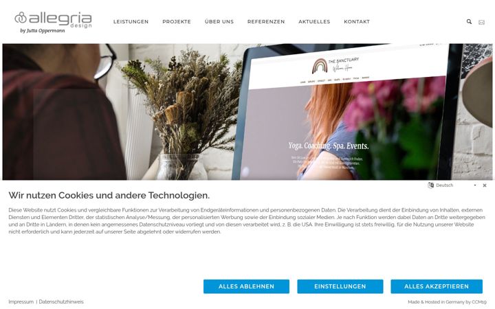 Screenshot of allegriadesign.de