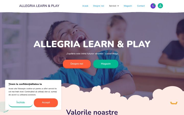 Screenshot of allegrialearnandplay.ro