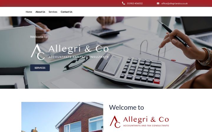 Screenshot of allegriandco.co.uk