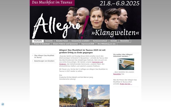 Screenshot of allegro-musikfest.de