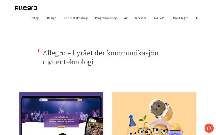 Screenshot of allegrokommunikasjon.no