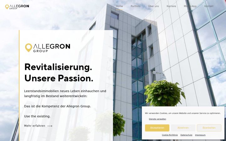Screenshot of allegron.de