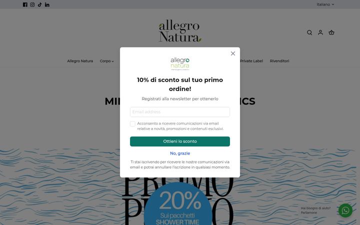 Screenshot of allegronatura.it