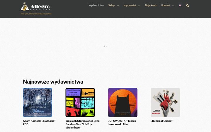 Screenshot von allegrorecords.com