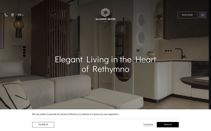 Screenshot of allegrosuites.gr