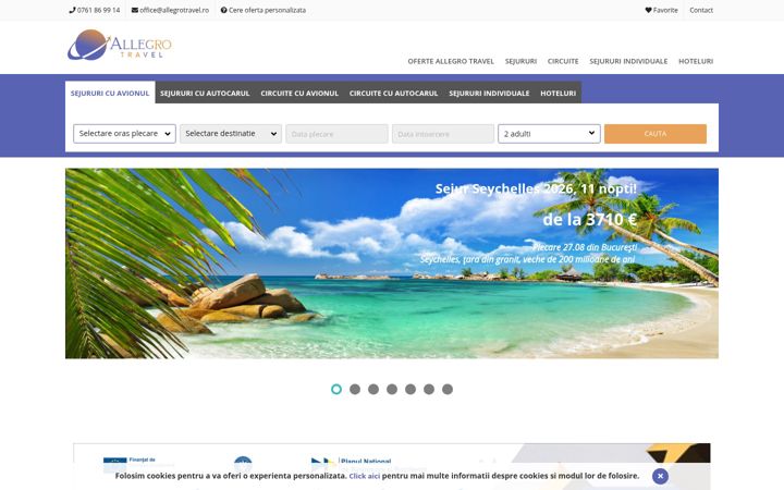 Screenshot of allegrotravel.ro