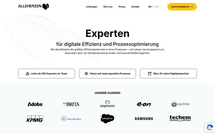 Screenshot von alleherzen.de