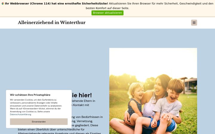 Screenshot of alleinerziehend-winterthur.ch