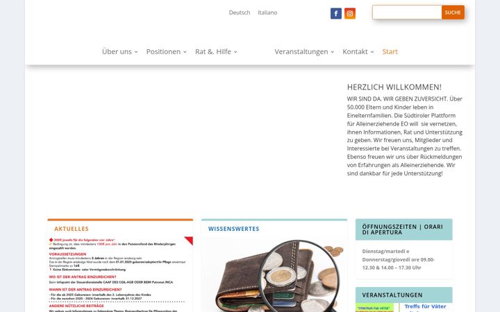 Screenshot von alleinerziehende.it