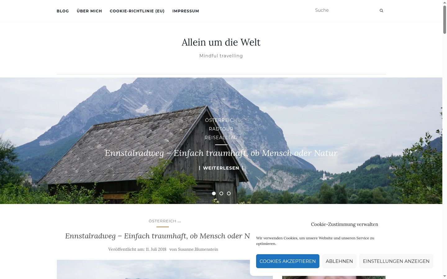 Screenshot del banner di consenso mostrato prima di qualsiasi interazione