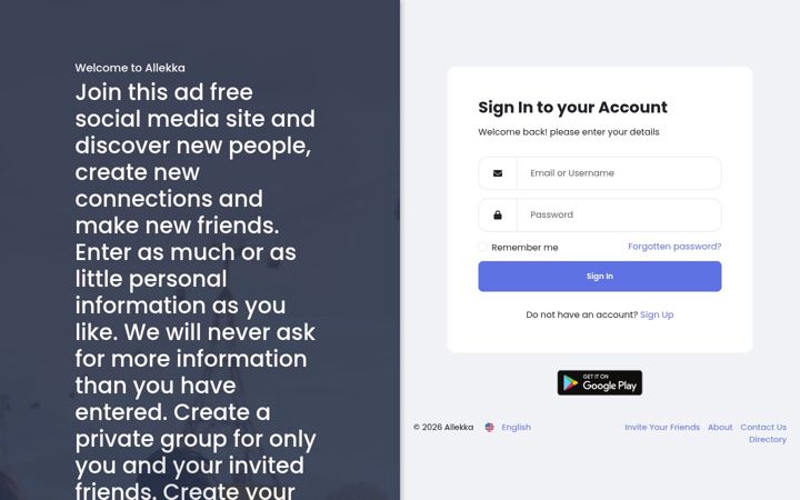 Screenshot of allekka.net