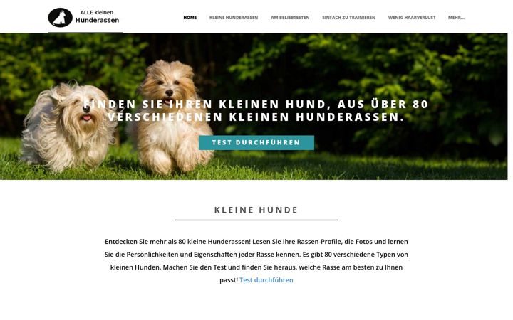 Screenshot von allekleinehunderassen.de