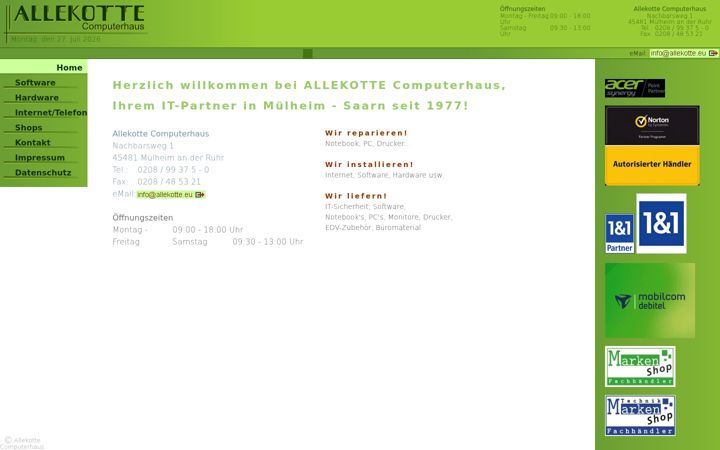 Screenshot of allekotte.eu