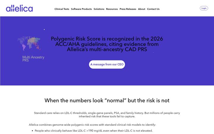 Screenshot of allelica.com