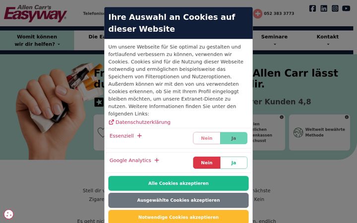 Snímek obrazovky allen-carr.de