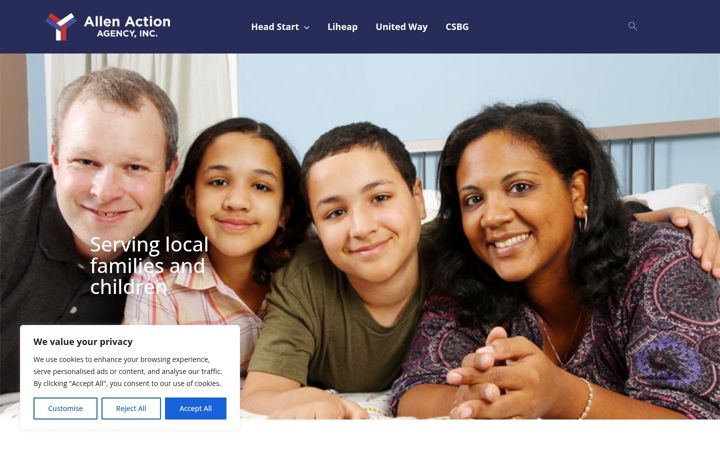 Screenshot of allenactionagency.org