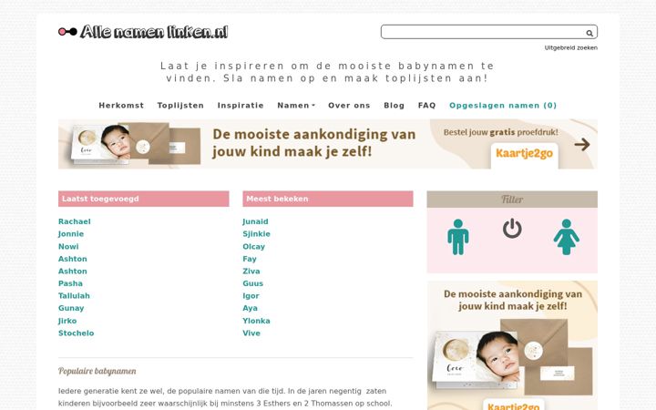 Screenshot of allenamenlinken.nl