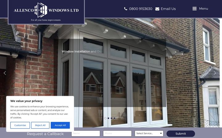 Screenshot of allencowindows.co.uk