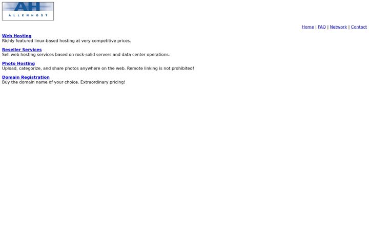 Screenshot of allenhost.com