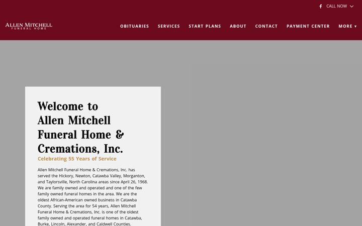 Screenshot of allenmitchellfuneralhomes.com