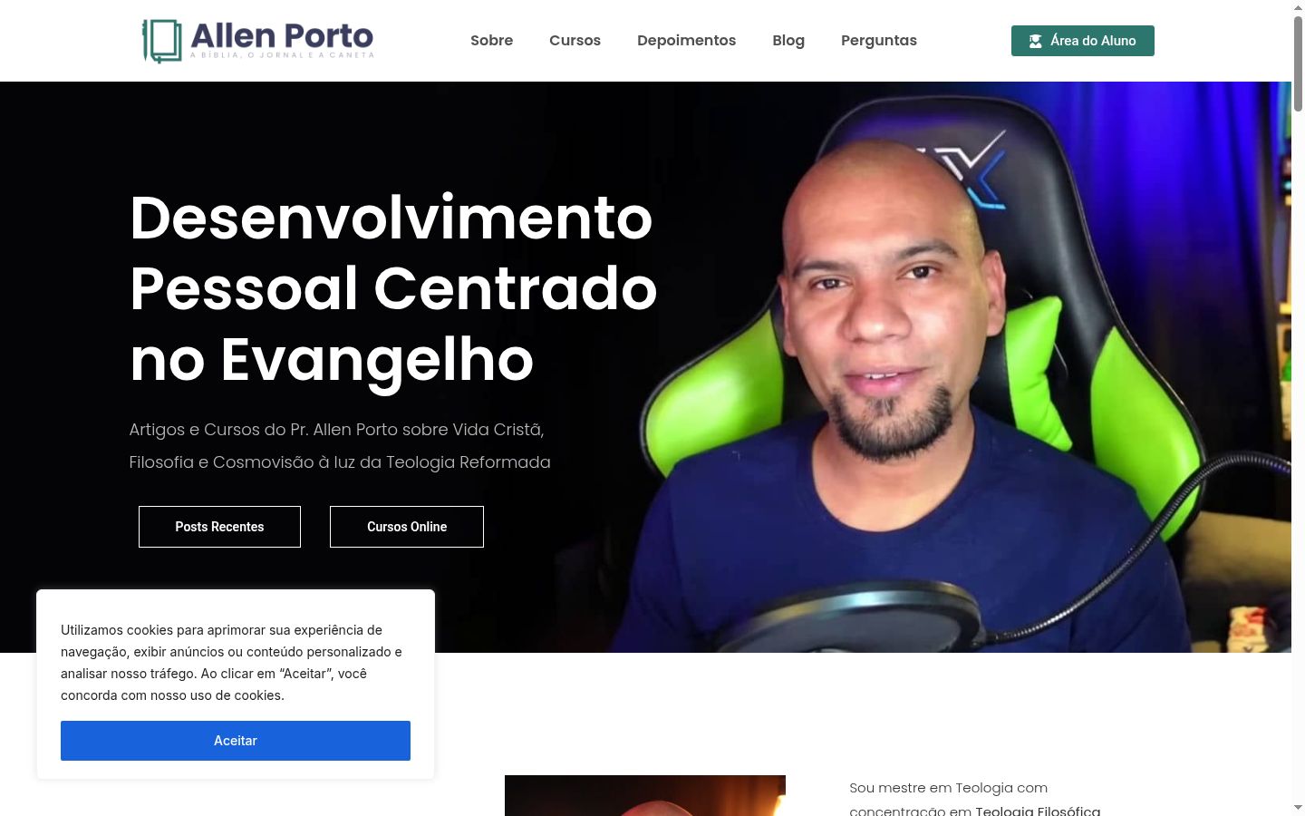 Captura de pantalla del banner de consentimiento mostrado antes de cualquier interacción