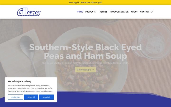 Screenshot of allens.com