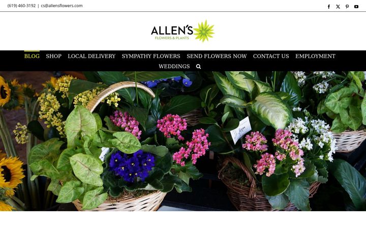 Kuvakaappaus sivustosta allensflowerssandiego.com