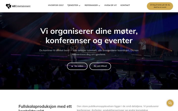 Screenshot of allentertainment.no