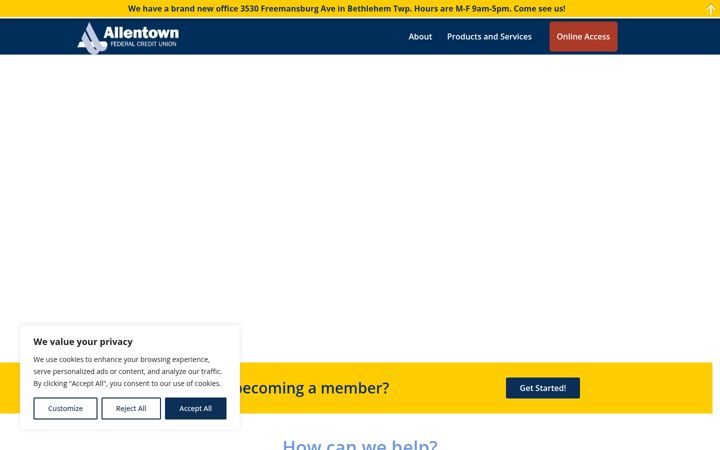 Screenshot of allentownfcu.com