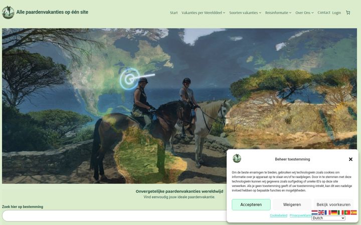 Screenshot of allepaardenvakantiesopeensite.nl
