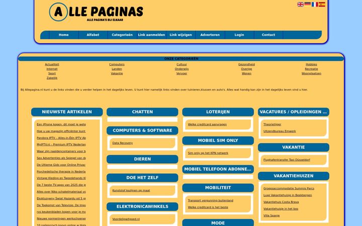 Screenshot of allepaginas.nl
