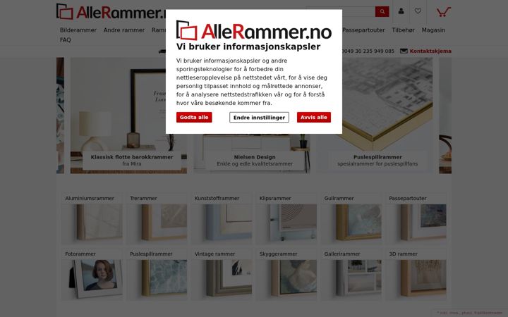 Screenshot of allerammer.no
