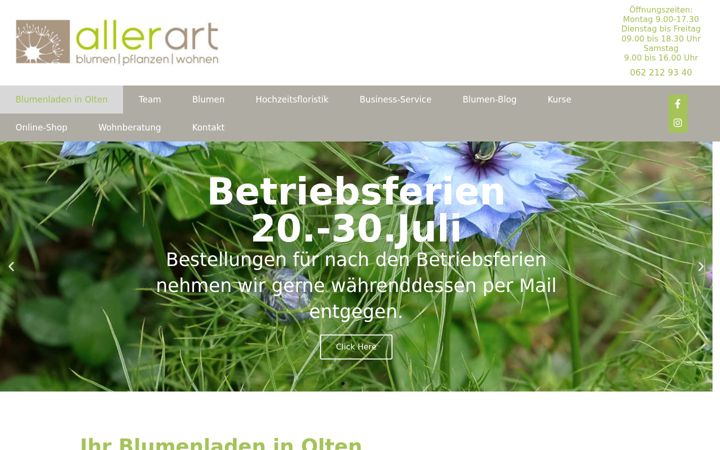 Screenshot of allerartblumen.ch