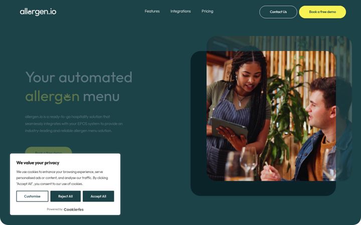 Screenshot of allergen.io