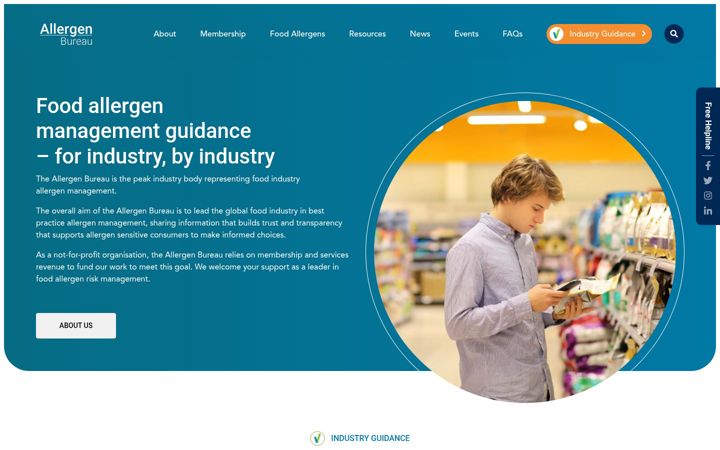 Screenshot of allergenbureau.net