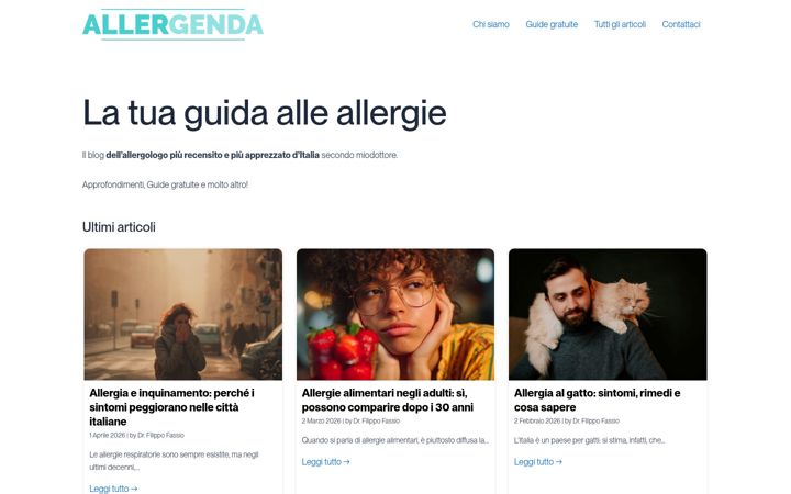 Screenshot of allergenda.it