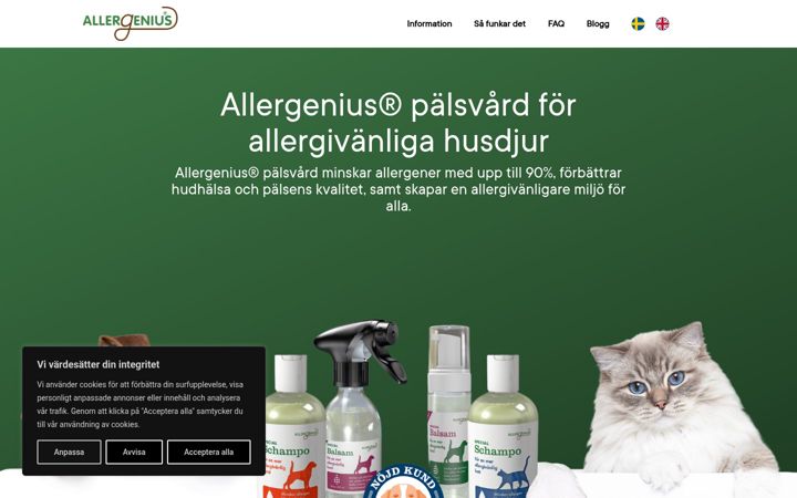 Screenshot of allergenius.se