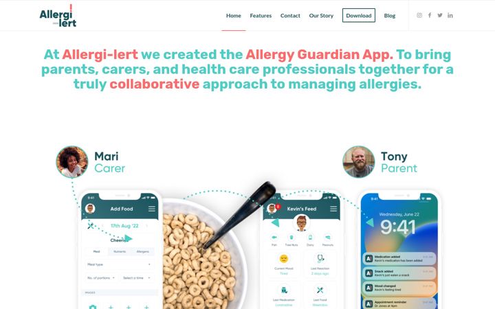 Screenshot of allergi-lert.com