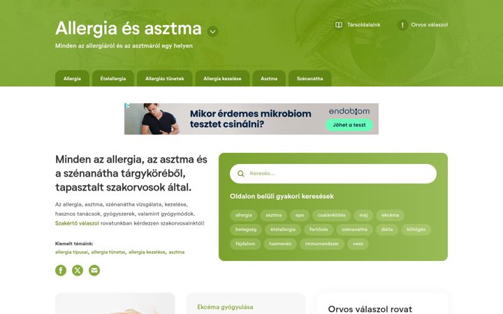 Screenshot of allergia-asztma-szenanatha.hu