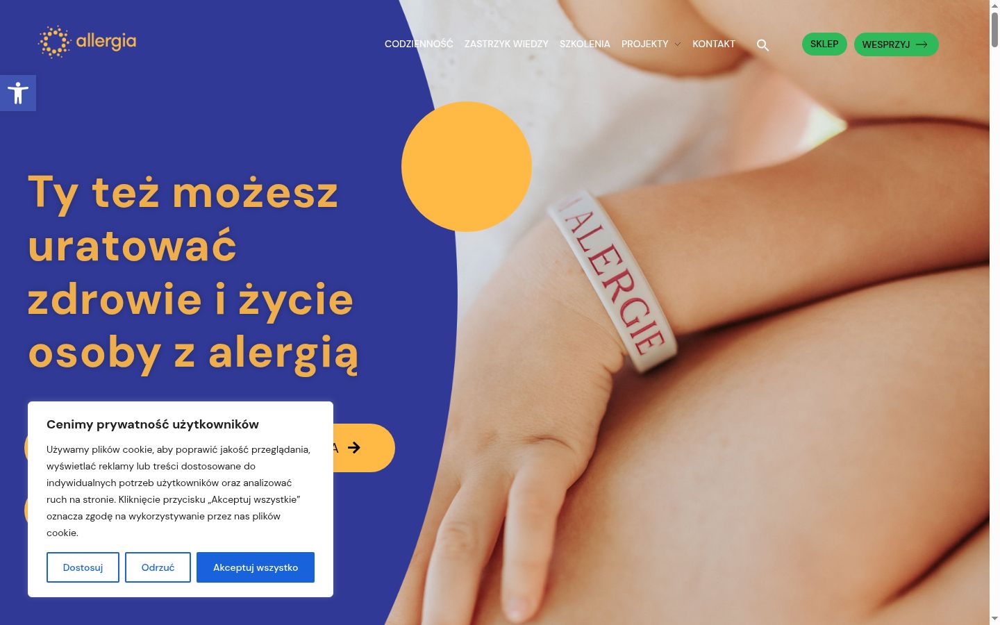 Képernyőkép a bármilyen interakció előtt megjelenő hozzájárulási bannerről