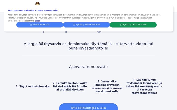 Screenshot of allergialaakari.fi