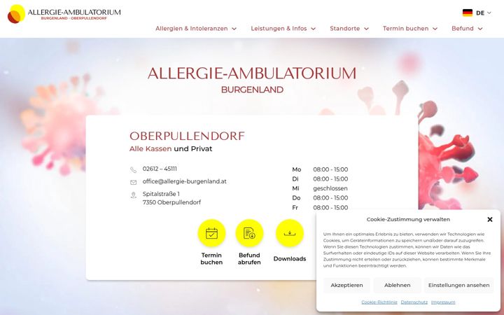Képernyőkép: allergie-burgenland.at